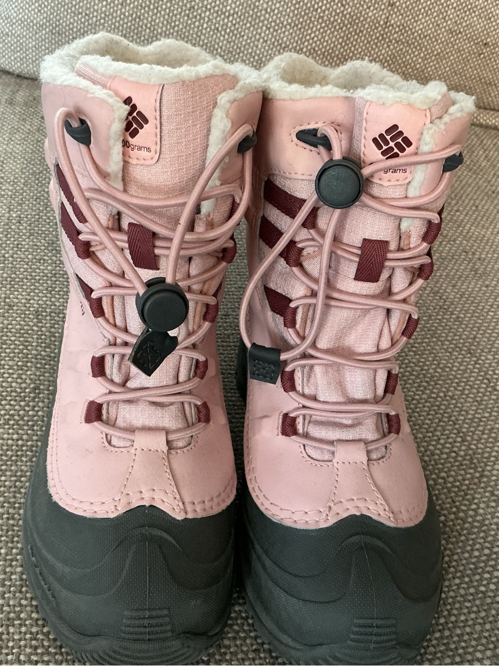 Columbia Pink and Maroon Kids Winter Boots